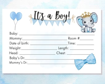 Hospital Crib Card, Baby Birth Stats, Baby Boy Name Card, NICU Name Card, Printable Name Card, Hospital Name Sign, Health Crib Card