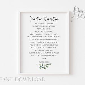 The Lords Prayer Spanish Bible Verse Prints Scripture Verse Digital