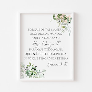 Spanischer Bibel-Vers-Druck, spanisches christliches Bibel-Vers-Zitat-Druck Kunst, spanische Wand-Kunst-Inneneinrichtung, Frases Cristianas
