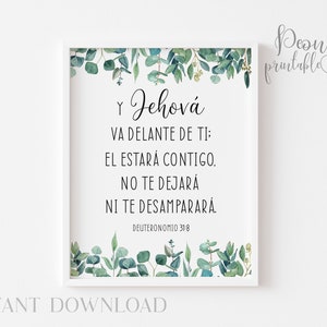 Spanish Bible Verse Print, Spanish Bible Verse Quote Print Art, Spanish Wall Art Home Decor