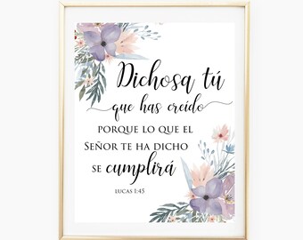 Spanish Bible Verse Print, Printable Wall Art, Bible Verse Quote Spanish