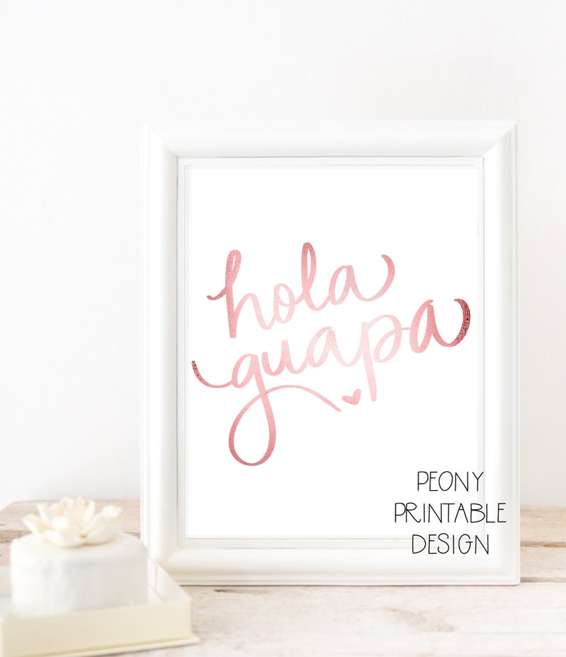 hola guapa spanish quote print spanish printable wall art | etsy