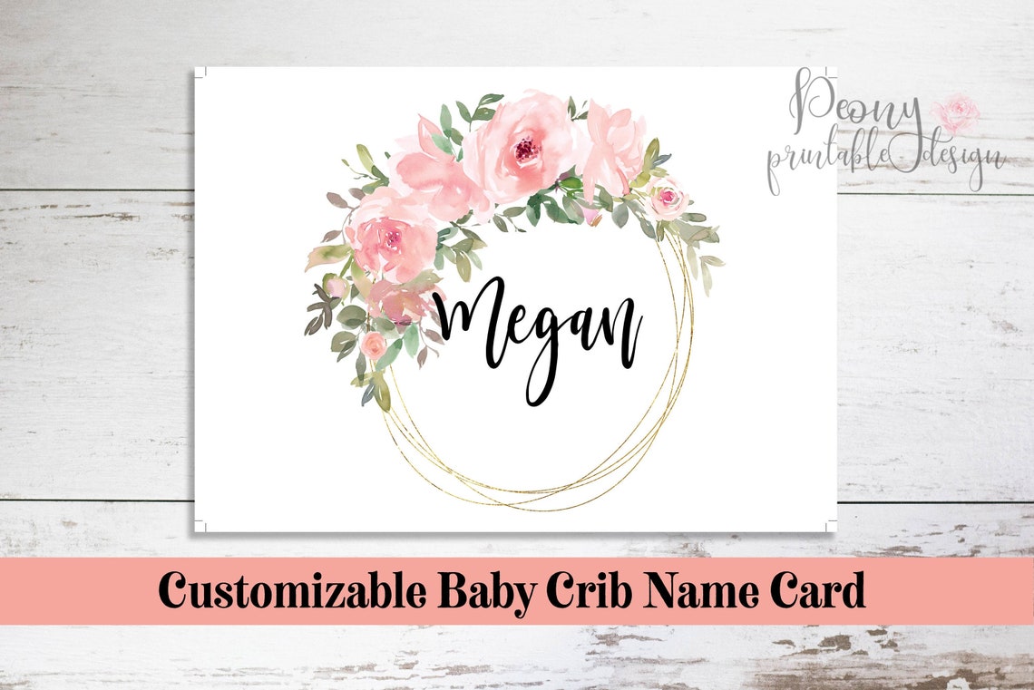 Hospital Crib Card Baby Girl Name Card NICU Name Card Etsy