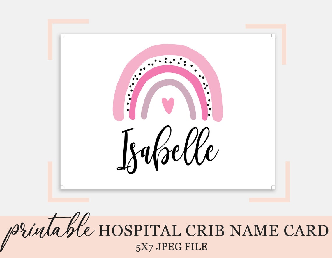 Hospital Crib Card Baby Girl Name Card NICU Name Card Etsy Canada