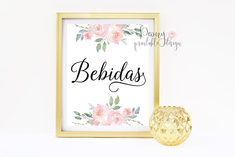 Spanish Wedding Table Sign Bilingual Wedding Spanish Dessert Etsy