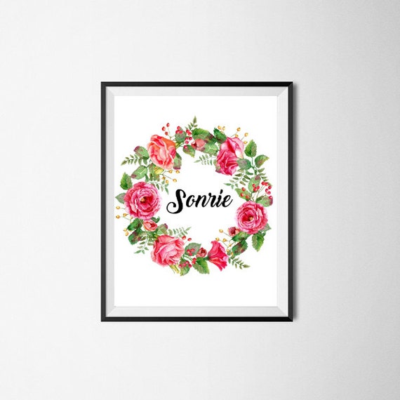 Smile Spanish Printable Quote Wall Art Print Spanish Etsy