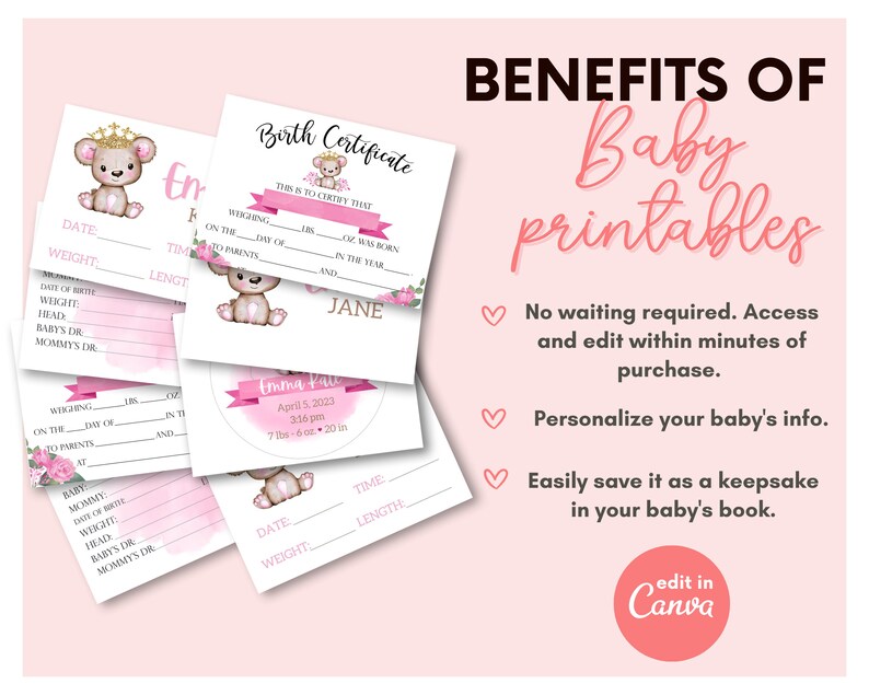 Hospital Crib Card, Baby Birth Stats, Baby Boy Name Card, NICU Name Card, Printable Name Card