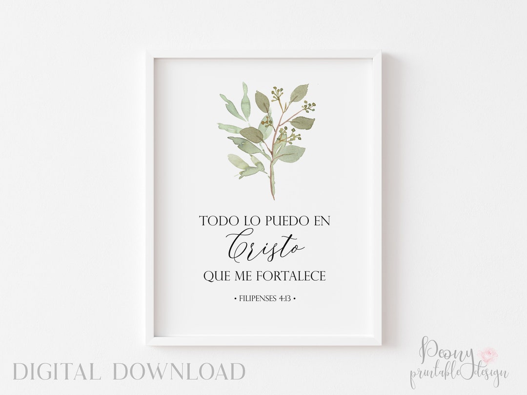 Spanish Bible Verse Printable, Scripture Quote, Religious Wall Art ...