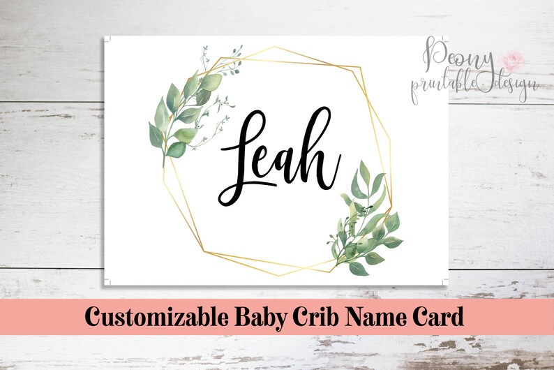 Baby Crib Name Card Hospital NICU name card Printable Name Etsy