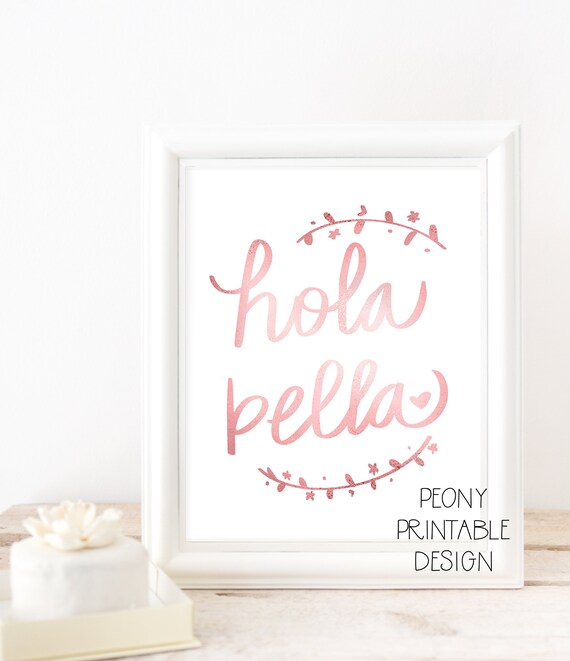 Spanish Hello Beautiful Print Art Spanish Digital Printable Etsy
