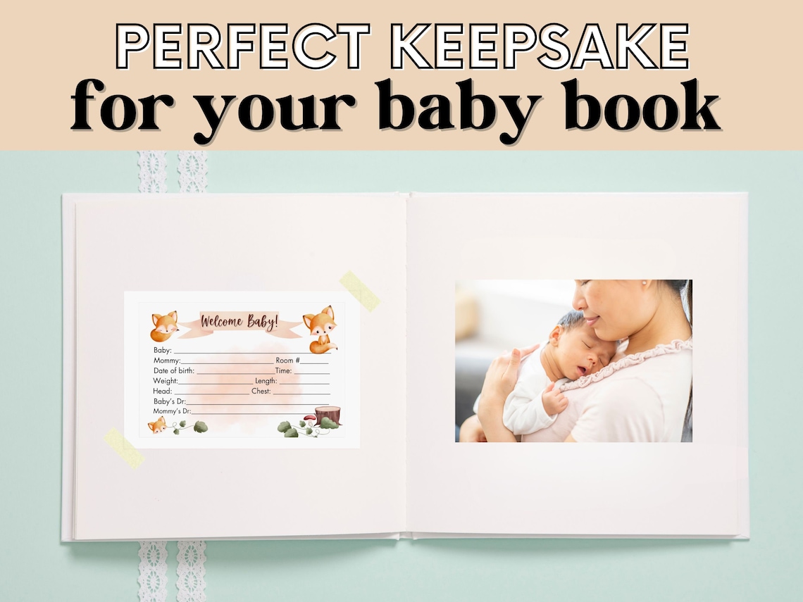 Hospital Crib Card, Baby Birth Stats, Baby Boy Name Card, NICU Name