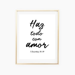 Spanish Bible Verse, Spanish Prints, Bible Printables, Spanish Printables Quotes, Digital Wall Art, Home Decor image 1