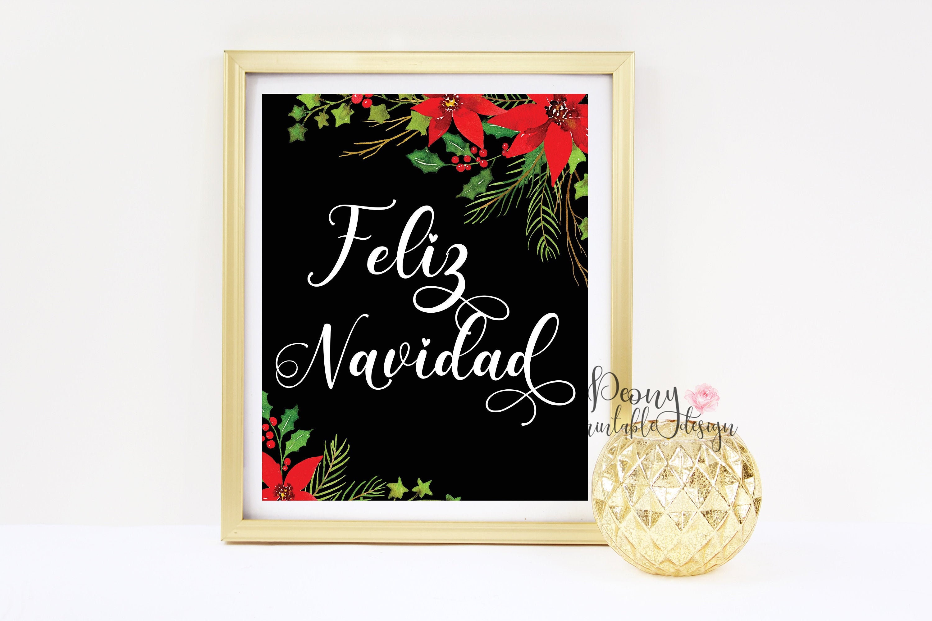 Spanish quotes christmas greetings quotesgram Feliz Navidad Spanish Quote Sign Spanish Printable Sing | Etsy