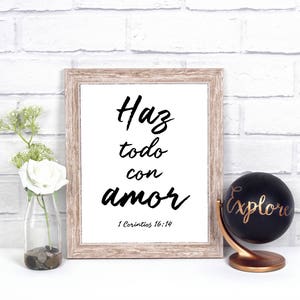 Spanish Bible Verse, Spanish Prints, Bible Printables, Spanish Printables Quotes, Digital Wall Art, Home Decor image 2