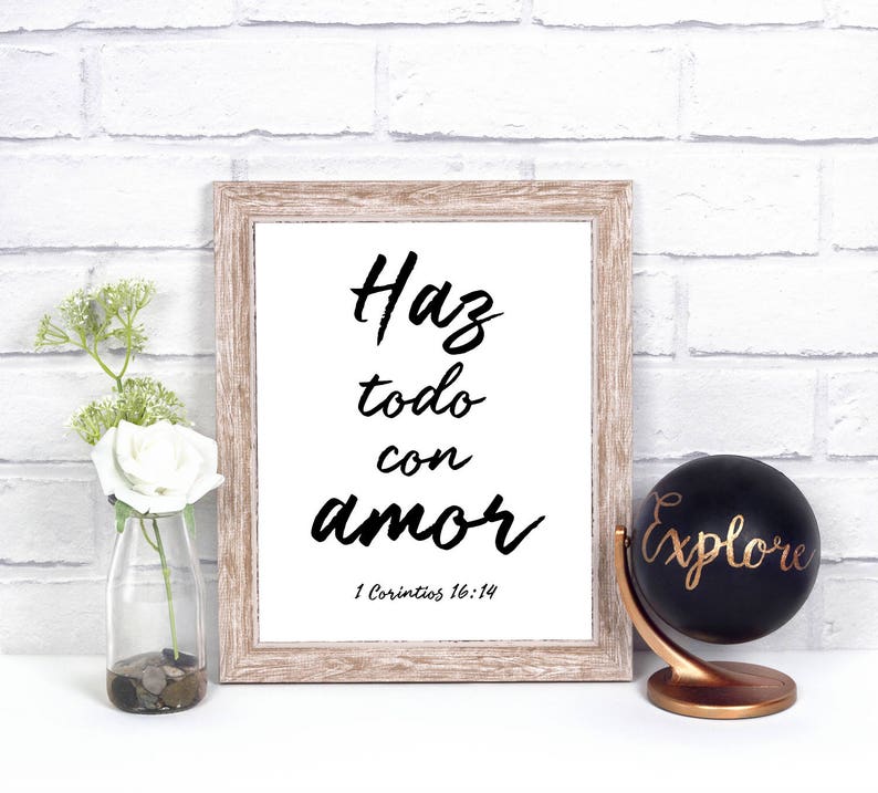 Spanish Bible Verse, Spanish Prints, Bible Printables, Spanish Printables Quotes, Digital Wall Art, Home Decor image 2