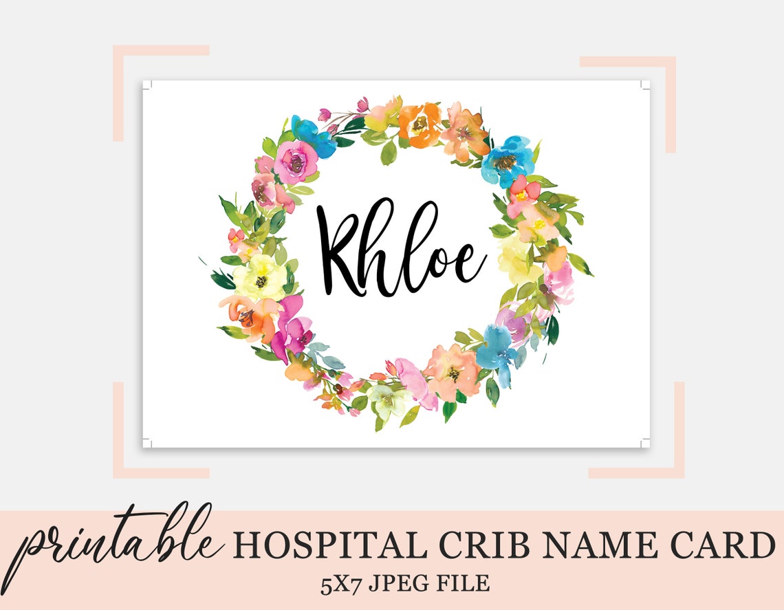 Hospital Crib Card Baby Girl Name Card NICU Name Card Etsy UK