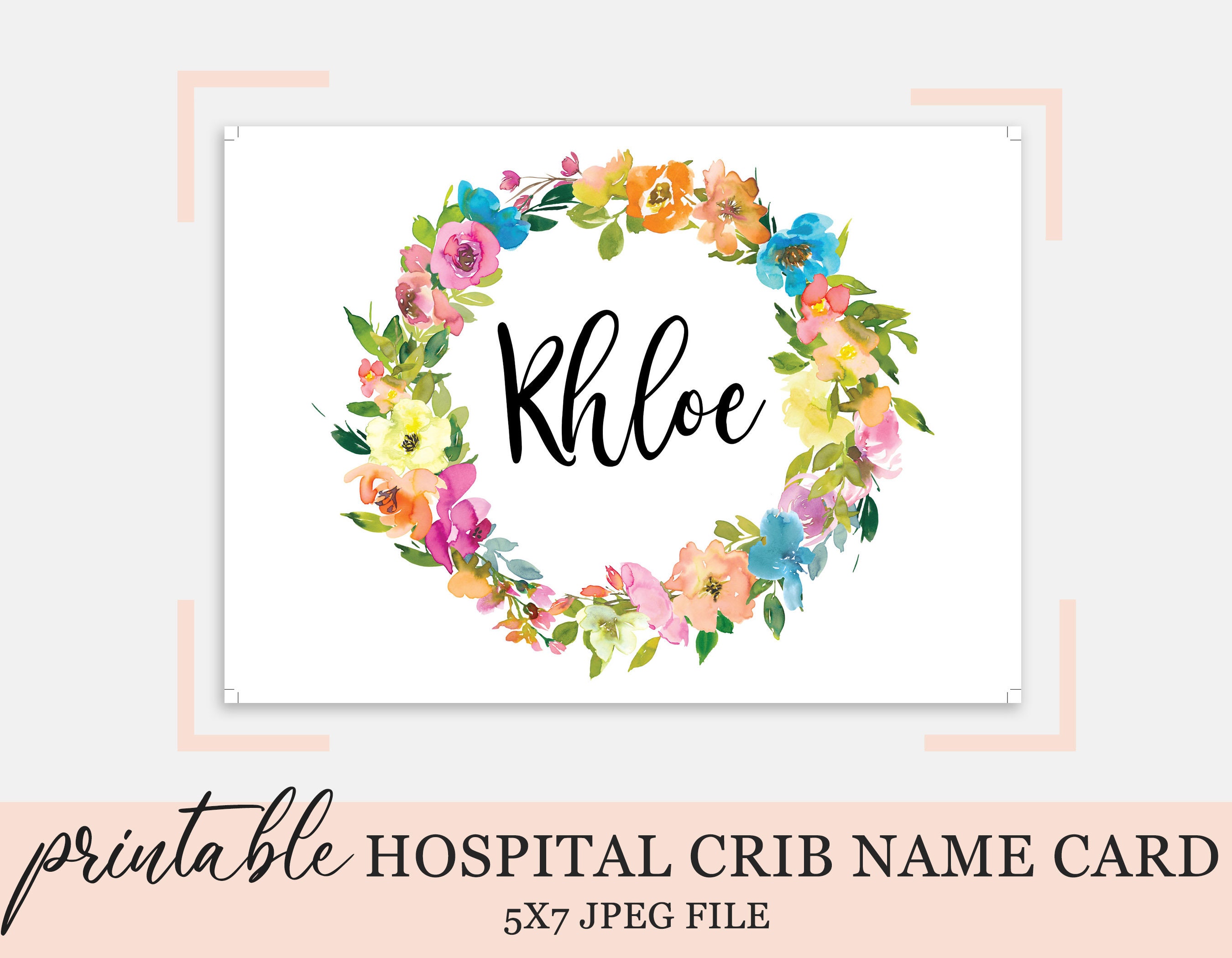 Hospital Crib Card Baby Girl Name Card NICU Name Card Etsy UK