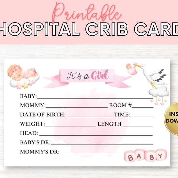 Hospital Crib Cards Etsy