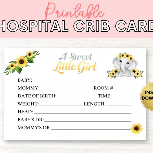 Hospital Crib Cards Etsy