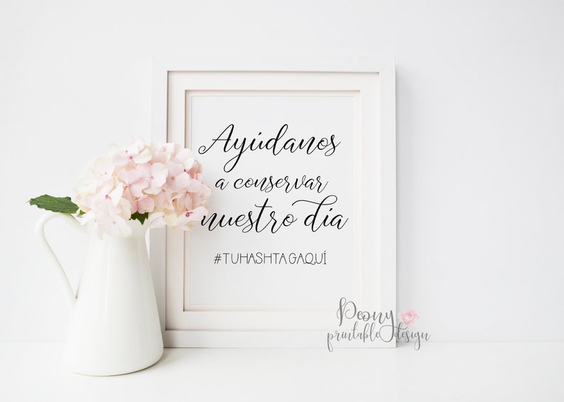 Spanish Wedding Sign Table Hashtag Spanish Party Wedding Etsy