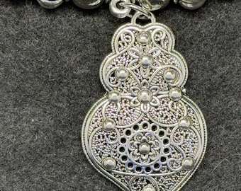 Heart of Viana Filigree Pendant Portuguese Cork Necklace 16 Inches Portugal
