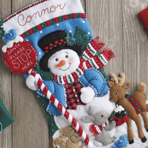 Bucilla Kit 'in the Workshop' Felt Applique Santa - Etsy