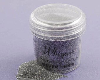 Whispers Silver Tinsel Embossing Powder, 1 oz, Non-toxic, Scrapbooking Supply