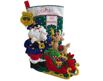 Bucilla Kit - 'Officer Santa'  Christmas  Felt Stocking Stitchery Kit,   86711