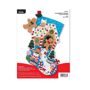 Bucilla Kit:  'Gingerbread Dreams' Felt Christmas Stocking Stitchery Kit -  86898E