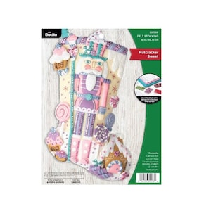 Bucilla Kit:  &#39;Nutcracker Sweet&#39; Felt Applique Stocking  Embroidery Kit -  89256E