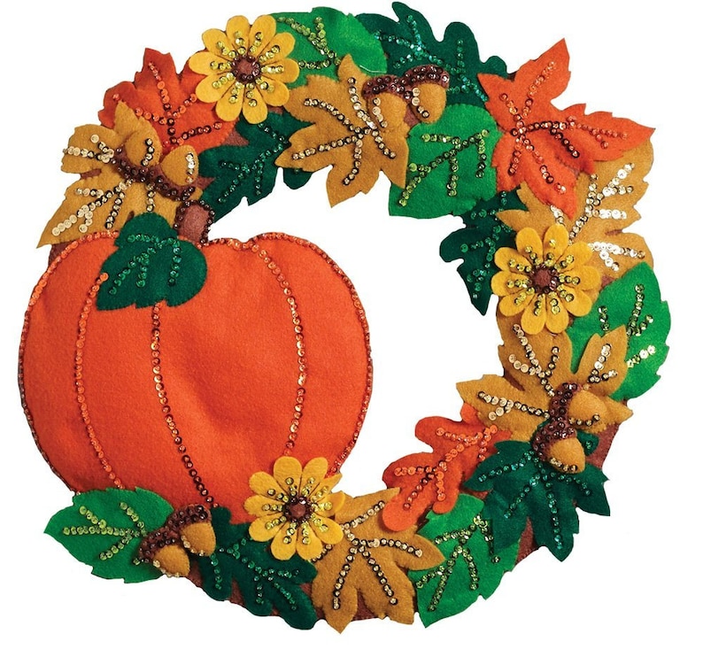 Bucilla 'Fall Wreath' Felt Applique Kit 86831 Etsy