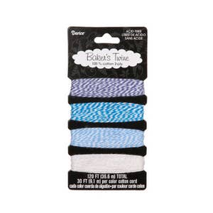 Bakers Twine Cotton, Berrylicious Mix, 30 FT Each (9.1m) - 120&#39; Total, 100% Cotton, Colorful Twine