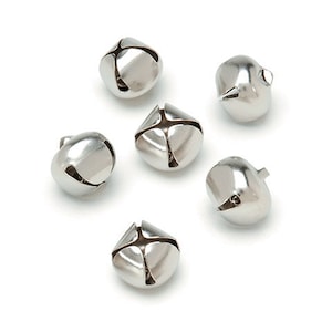 Silver Jingle Bells - Shiny - 3/4 inch - 30 pieces, Craft Bells