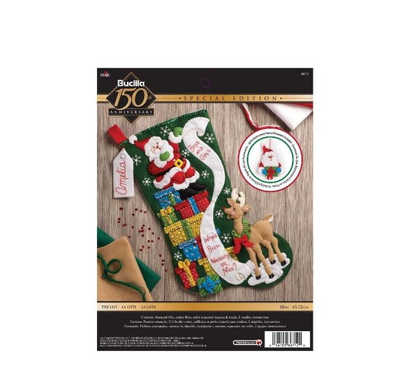 Bucilla Felt Applique DIY Christmas Stocking Kit, Christmas Llama