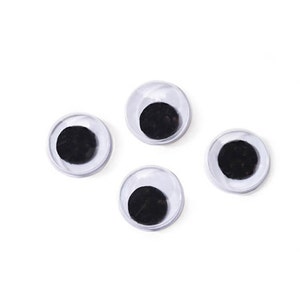 144 Piece, Paste On Eyes, 40mm, Moveable Black