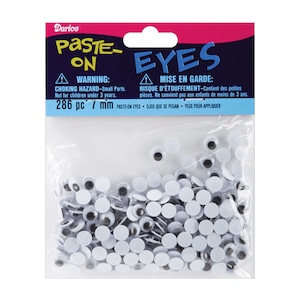 Darice 286-Piece Round Paste on Eyes, 7mm, Googly Wiggle Eyes, Craft Eyes