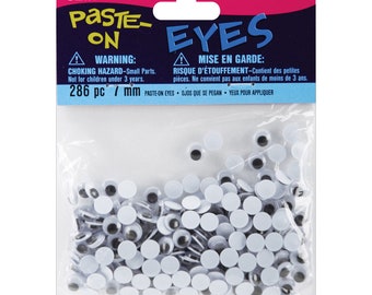 Darice 286-Piece Round Paste on Eyes, 7mm, Googly Wiggle Eyes, Craft Eyes
