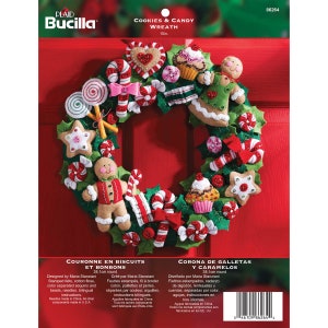 Bucilla Kit  -  'Cookies and Candy Wreath'  Felt Applique Embroidery Kit -  86264