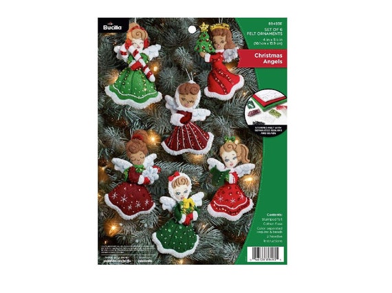 Bucilla Kit: 'christmas Angels' Felt Christmas Ornament Stitchery Kit,  89493E 