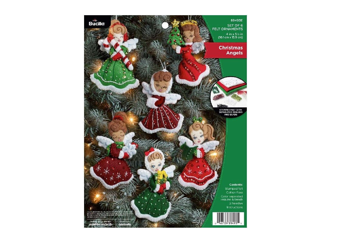 Holiday Greetings Felt Ornament kit from Bucilla, set of 6