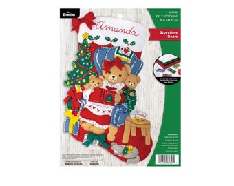 Bucilla Kit: 'Storytime Bears' -  Christmas Felt Stocking Stitchery Kit -89328E
