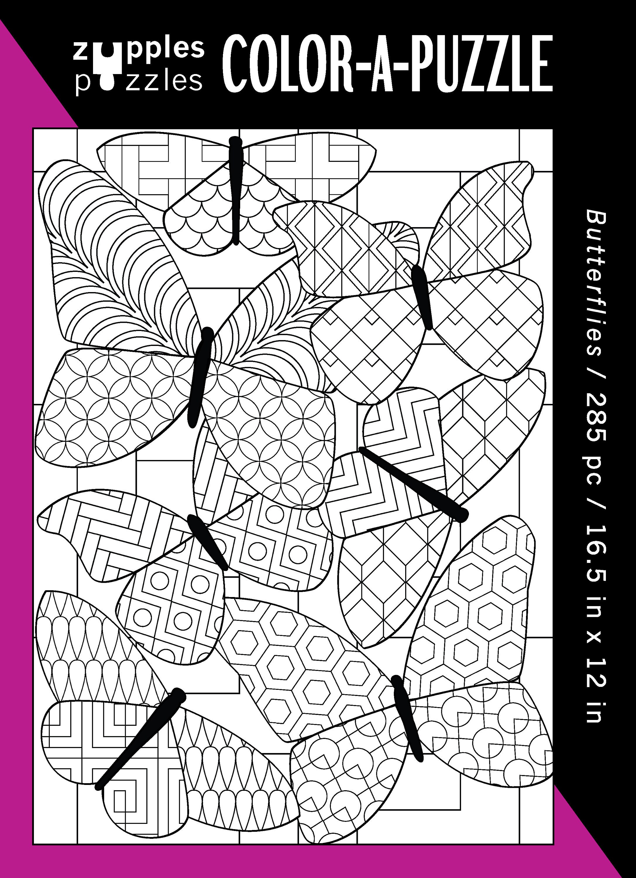 Butterfly  Color-A-Puzzle, Teen/Adult Jigsaw Puzzle, Unique Nature Puzzle,  Birthday Gift, Christmas Gift