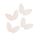 Angel Wings, Puffy Fabric, White, Set of 4 wings, Size 2 1/8" x 1 1/2"