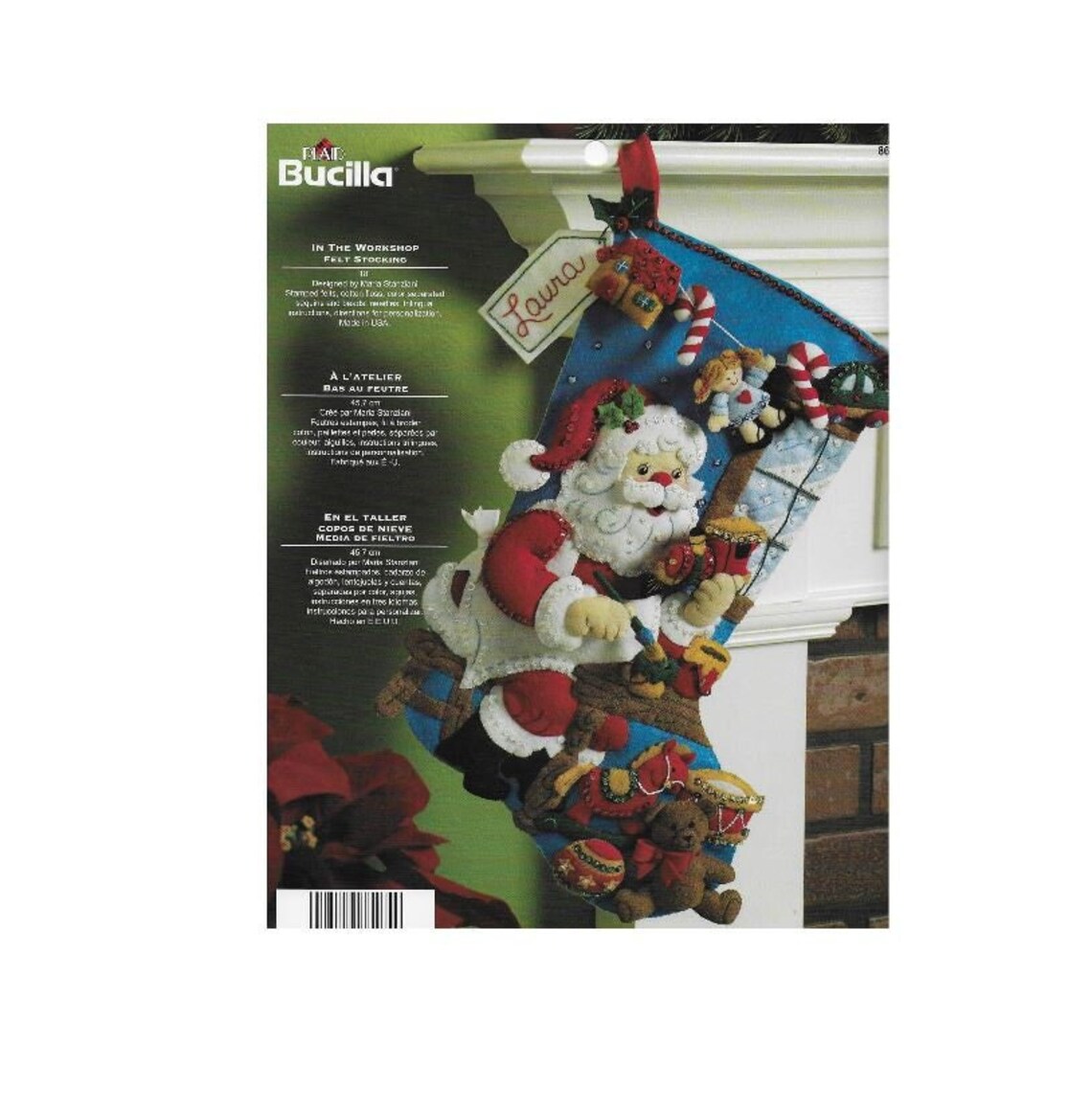 Bucilla Kit 'in the Workshop' Felt Applique Santa - Etsy