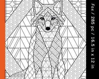 Fox Color-A-Puzzle,  Teen/Adult Jigsaw Puzzle, Unique Geometric Puzzle,  Birthday Gift, Christmas Gift