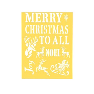 Merry Christmas to All&#39; Craft Stencil, Holiday Stencil, Christmas Symbols Stencil