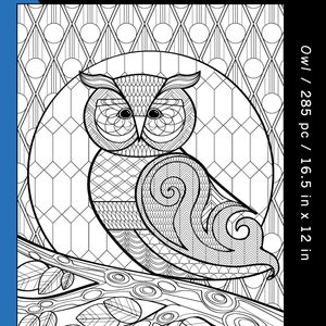 Owl Color-A-Puzzle, Teen/Adult Jigsaw Puzzle,  Unique Geometric Puzzle,  Birthday Gift, Christmas Gift