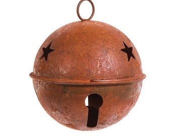 Rustic Bell with Star Cutouts - 80mm -Metal -1 piece - Holiday Craft Bell