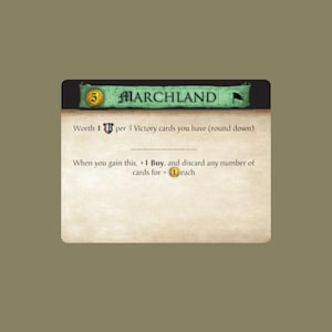 Dominion - MARCHLAND - Game Card Dividers - High Quality Printed Cards