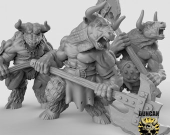 Minotaur Resin Miniatures with Double Axes – Dungeons and Dragons RPG